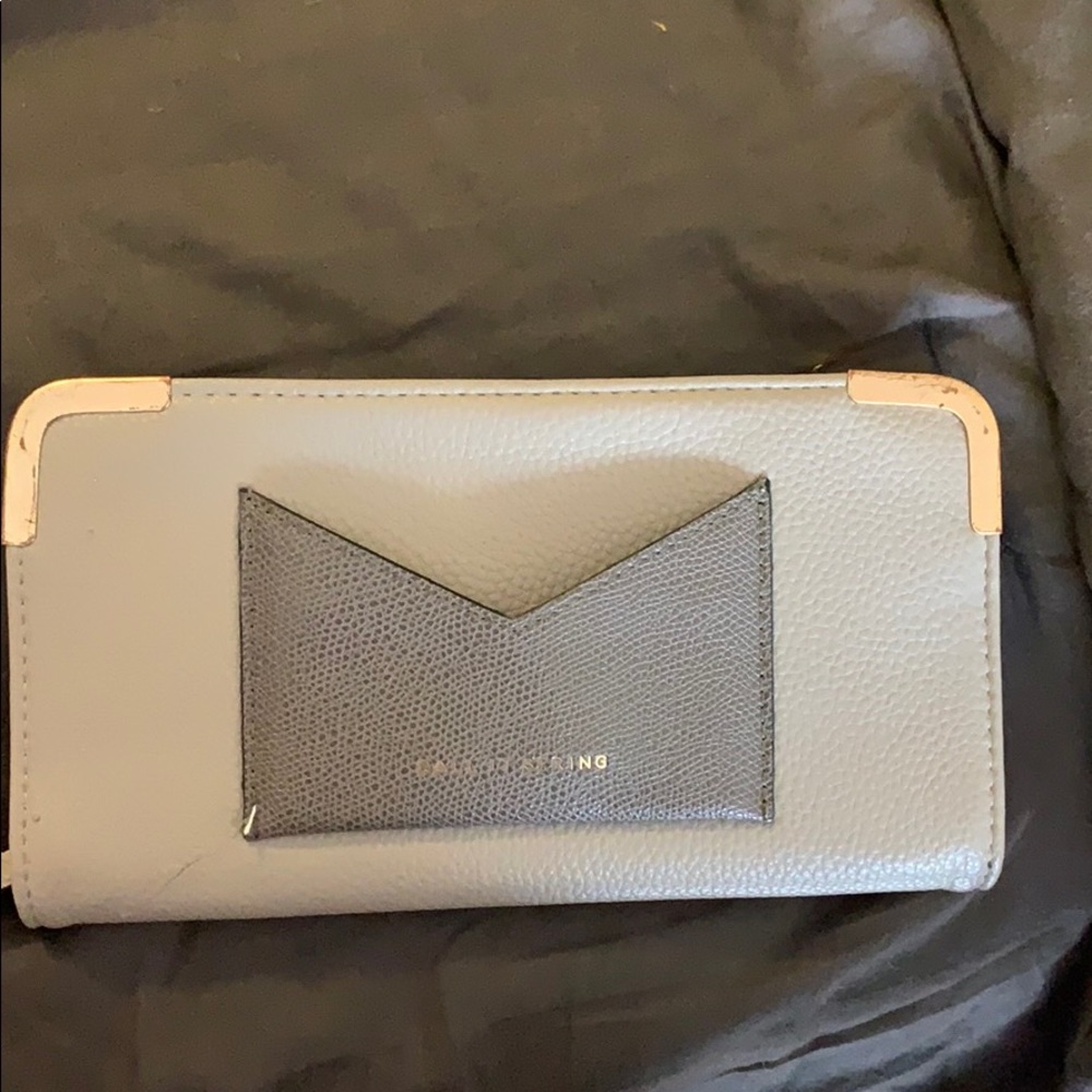 wallet - grey, rose gold frame
